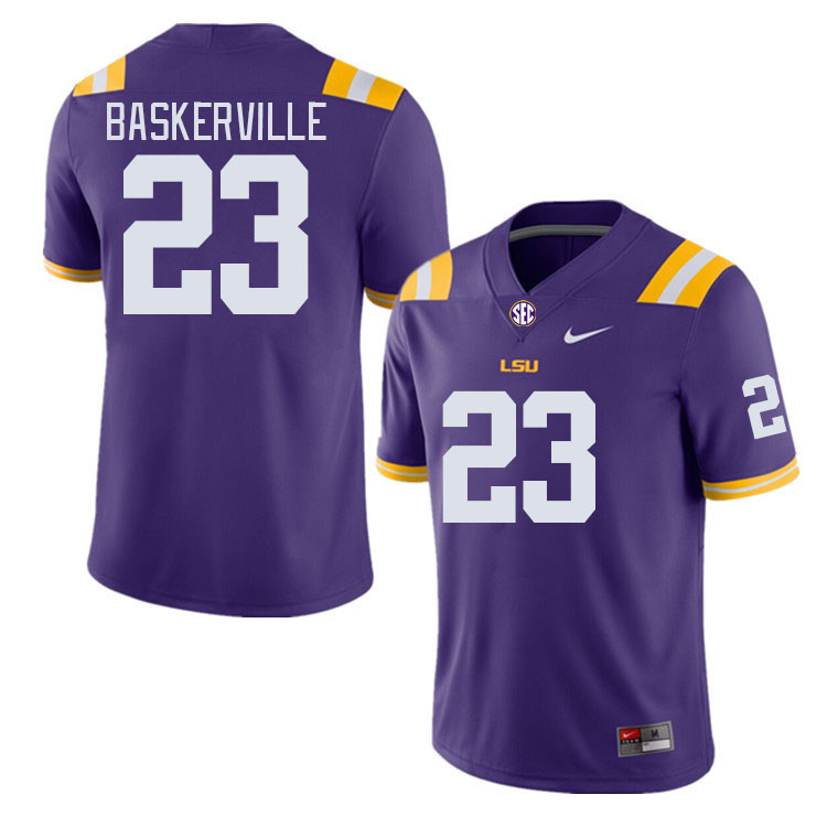 LSU Tigers #23 Micah Baskerville College Football Jerseys Stitched Sale-Purple